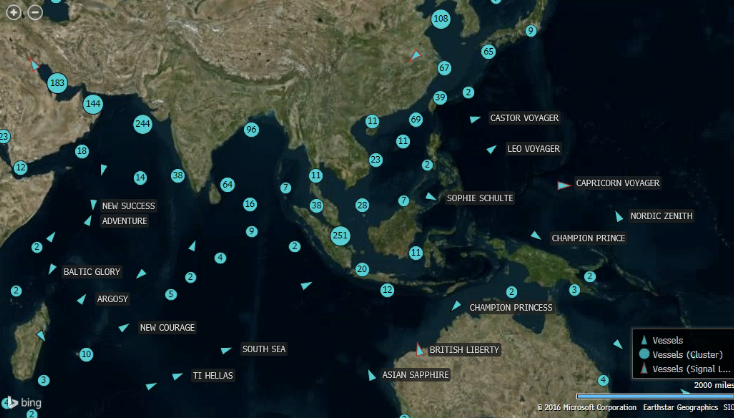 "Pływające zapasy ropy" w Azji, źródło: forexlive.com